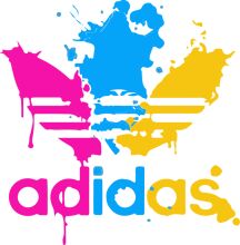 Vibrant Adidas Logo with Colorful Splatters