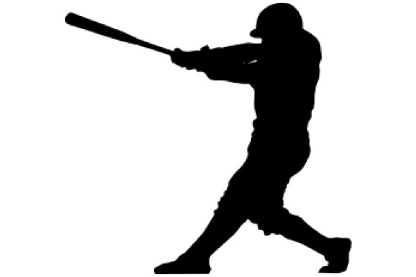 Silhouette of a Baseball Player in Action