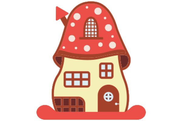 Whimsical Mushroom House with a Door and Window