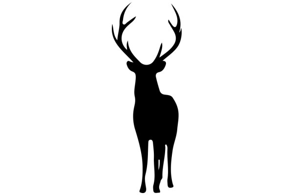 Stylized Silhouette of a Deer with Antlers