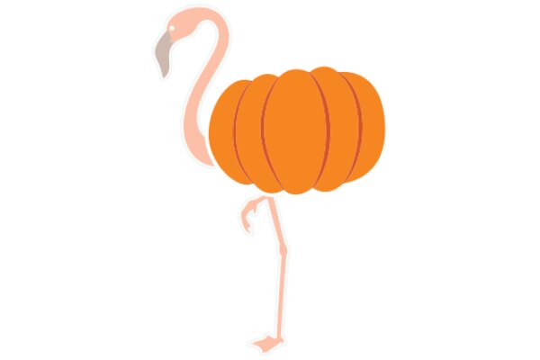 Flamingo with a Pumpkin Body: A Whimsical Illustration