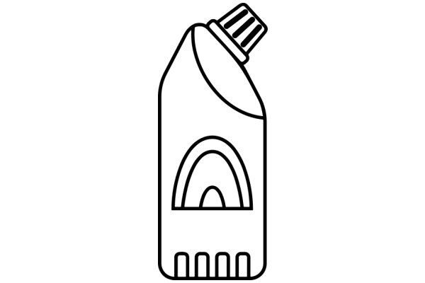 Simplified Line Drawing of a Bottle with a Cap