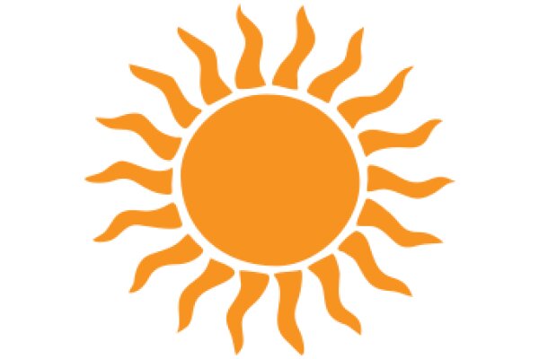 Vibrant Sun Symbol in Orange and White