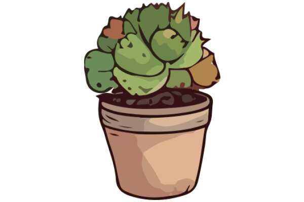 A Pixelated Plant in a Pot