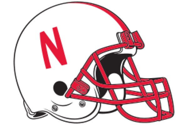 A Red and White Football Helmet with the Letter 'N' on It