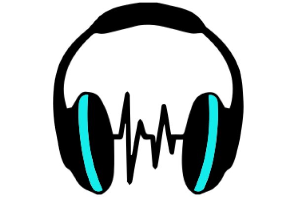 Stylized Earphones Icon with Heartbeat Line