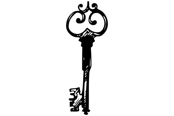 Stylized Illustration of a Key and Lock