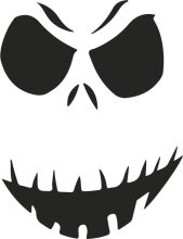 Simplistic Black and White Icon of a Smiling Skull