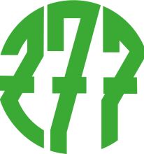 Vibrant Green Logo with the Number 77