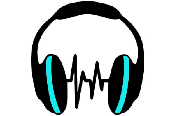 Stylized Headphones Icon with Heartbeat Line