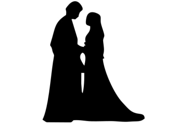 A Silhouette of a Couple Embracing