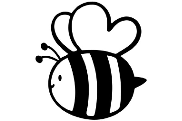 Simplistic Illustration of a Bee with Antennae