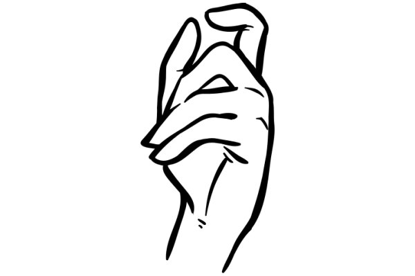 A Simple Line Drawing of a Hand