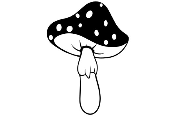 A Whimsical Illustration of a Mushroom with a Stem