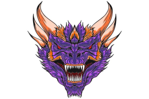 Vivid Fantasy: A Stylized Monster with Purple and Orange Hues