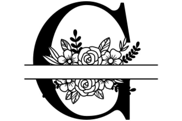 Monochrome Floral Logo with Letter 'C'