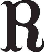 Stylized Letter 'R' in Black