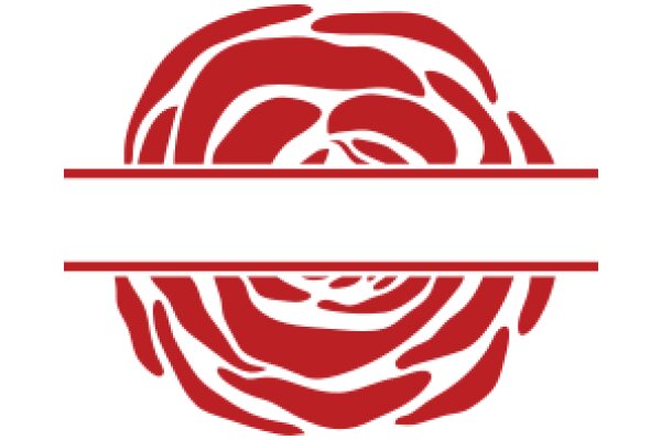 Stylized Red Flower with White Outline