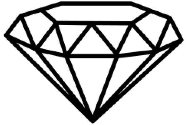 Stylized Diamond Icon with Black Outline