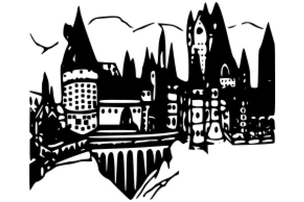 Silhouette of a Medieval Town: A Artwork