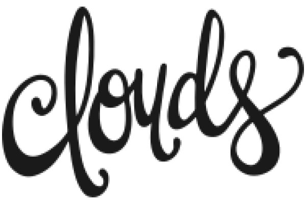 Stylized Text Art: The Word 'Clouds' in a Curly, Handwritten Font