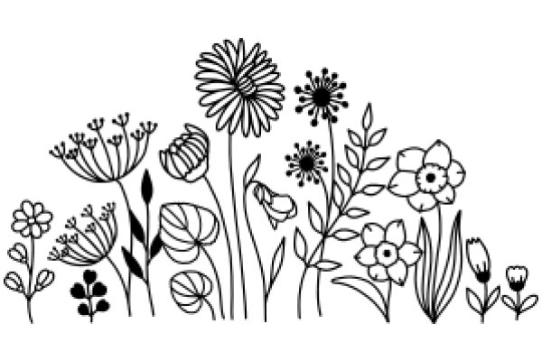 Floral Illustration: A Collection of Flowers and Plants