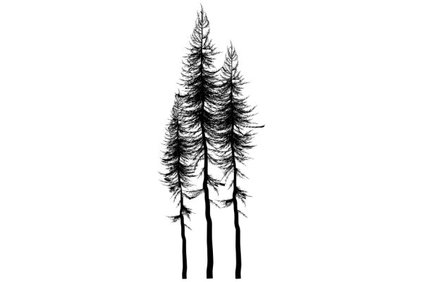 Silhouette of a Tall Pine Tree