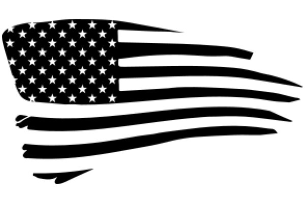 Stylized American Flag with Wavy Design