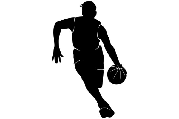 Silhouette of a Basketball Player in Motion