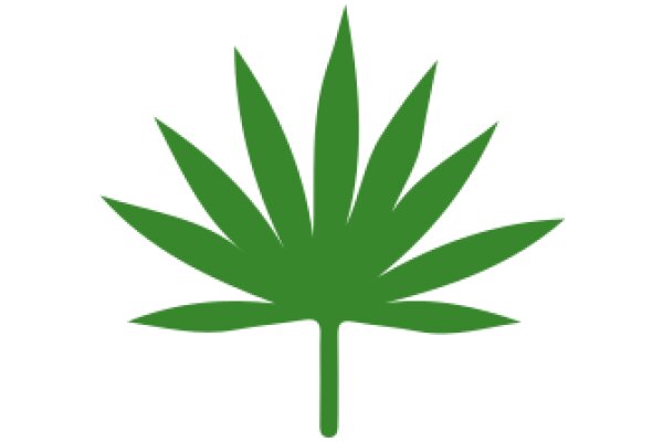 Simplistic Green Cannabis Leaf Icon