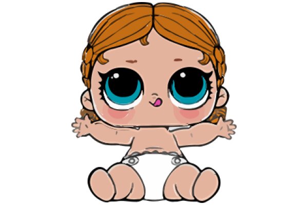 Adorable Cartoon Character: A Cute Animation of a Baby Girl with Blue Eyes and Blonde Hair