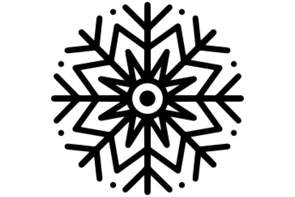 Stylized Snowflake Design with a Central Circle