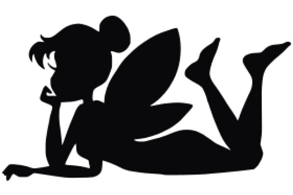 A Silhouette of a Girl and a Butterfly