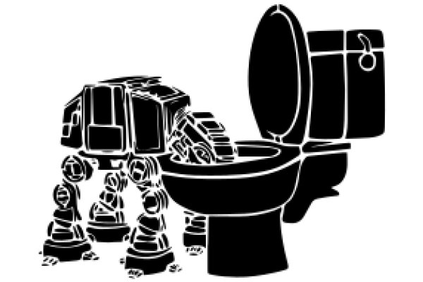 A Humorous Scene of a Toilet and a Droid