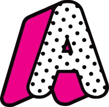 Vibrant Letter A with a Polka Dot Pattern