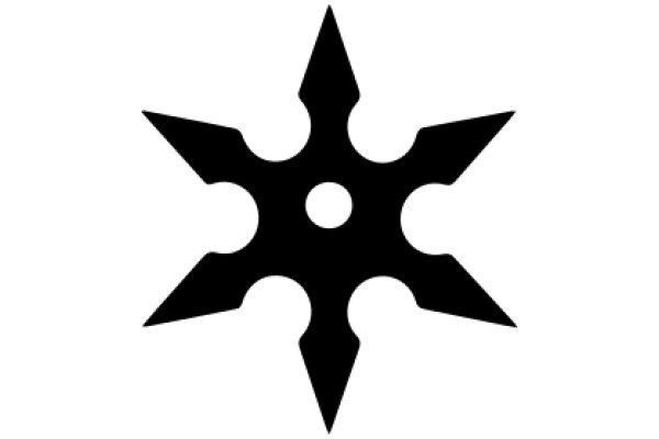 Stylized Black Star with Pointy Extensions