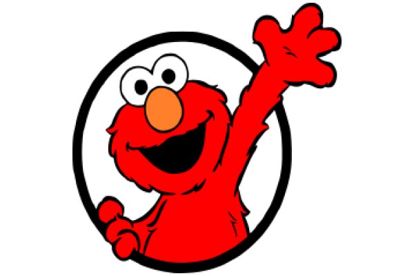 Elmo's Friendly Wave: A Colorful and Welcoming Illustration