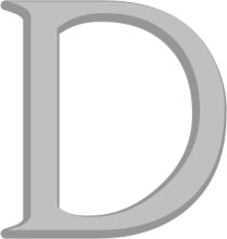 Simplistic Gray Letter 'D' on a White Background