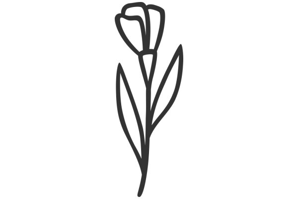 Simplistic Line Drawing of a Flower