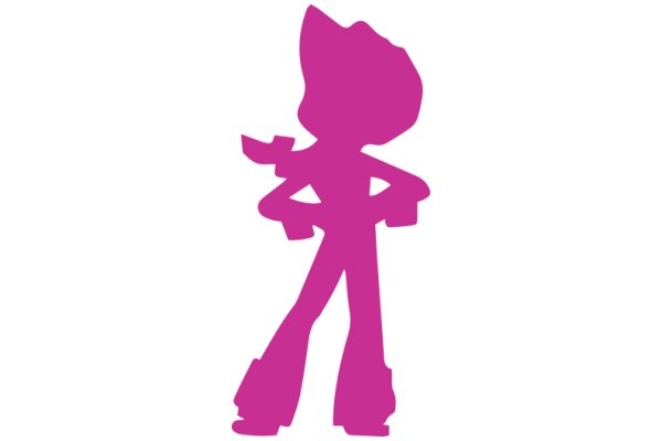 Vibrant Pink Silhouette of a Humanoid Figure