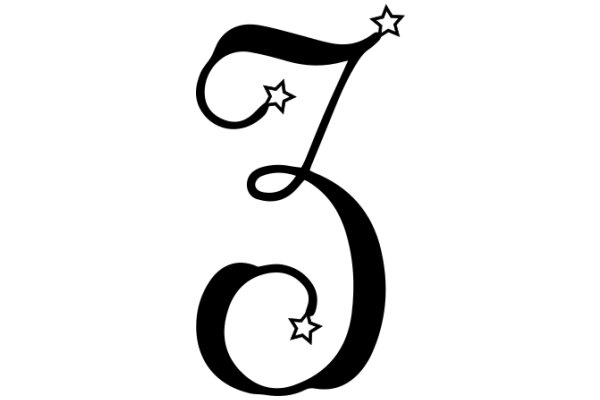 Stylized Letter 'G' with Star Accents