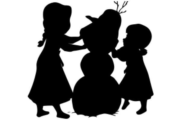 A Silhouette of a Family's Christmas Celebration