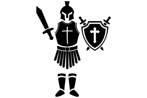 A Silhouette of a Warrior with a Cross and a Sword