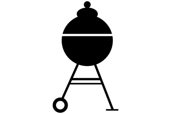 Simplistic Illustration of a Barbecue Grill and Cart