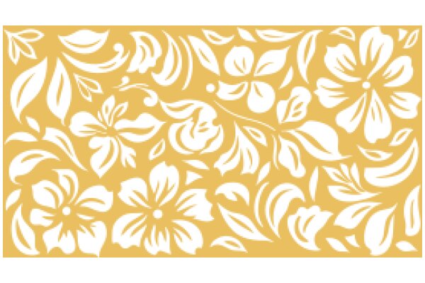 Stylized Floral Pattern in Yellow