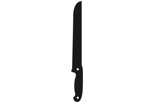 A Solid Black Knife Against a White Background