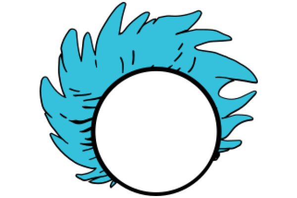 Stylized Blue Flame with a White Circle in the Center