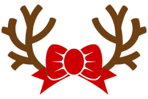 Stylish Red Bow with Brown Antlers