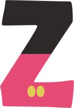 Vibrant Letter Z with a Pink Background and Yellow Dots