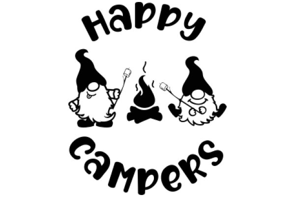 Campsite Fun: A Playful Scene with Gnome Friends and a Cozy Campfire